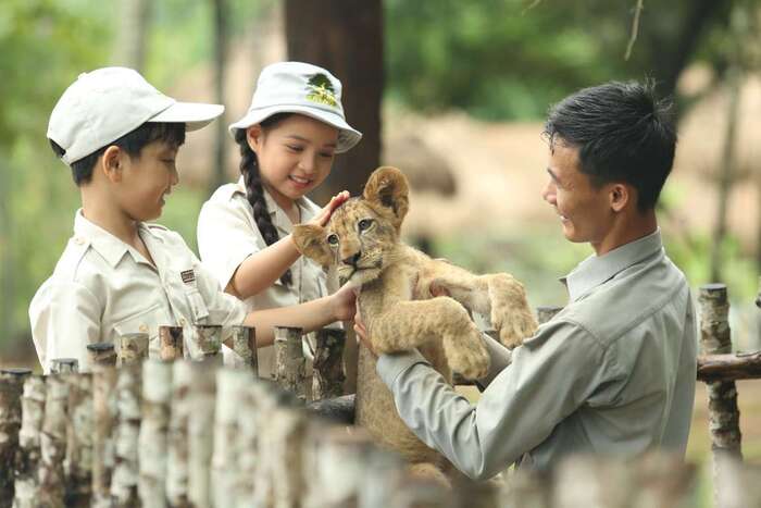 Trẻ em tìm hiểu về các loài động vật tại Vinpearl Safari Phú Quốc